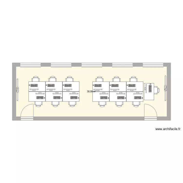 2261. Plan de 1 Pièce et 38 m²