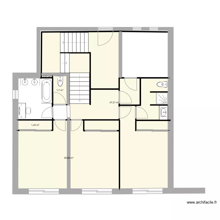 ArchiFacile PROexe 1er étage(2). Plan de 5 et 76 m² ArchiFacile PROexe 1er étage(2). Plan de 5 et 76 m²