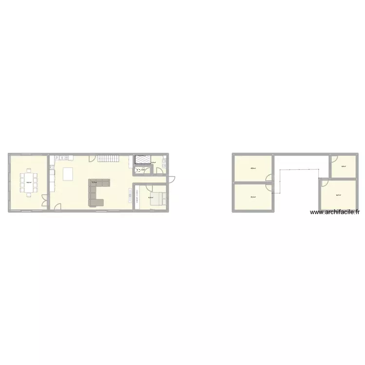 Plan maison passerelle. Plan de 9 Pièces et 182 m²
