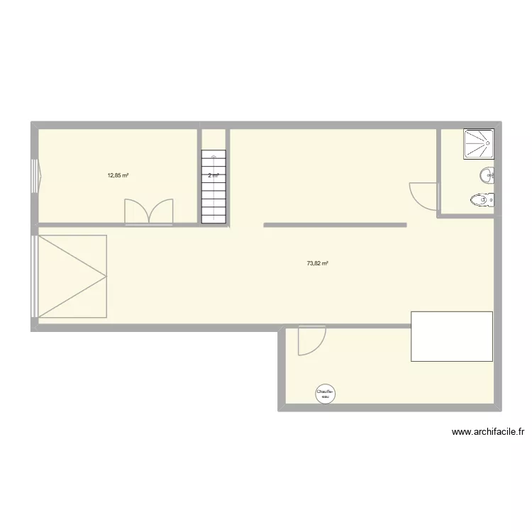 Maison Sous sol. Plan de 3  et 89 m²