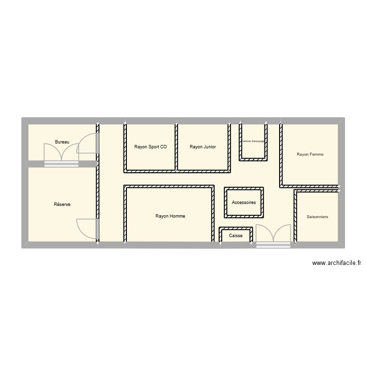PLan de massesport2000. Plan de 10 pièces et 57 m2