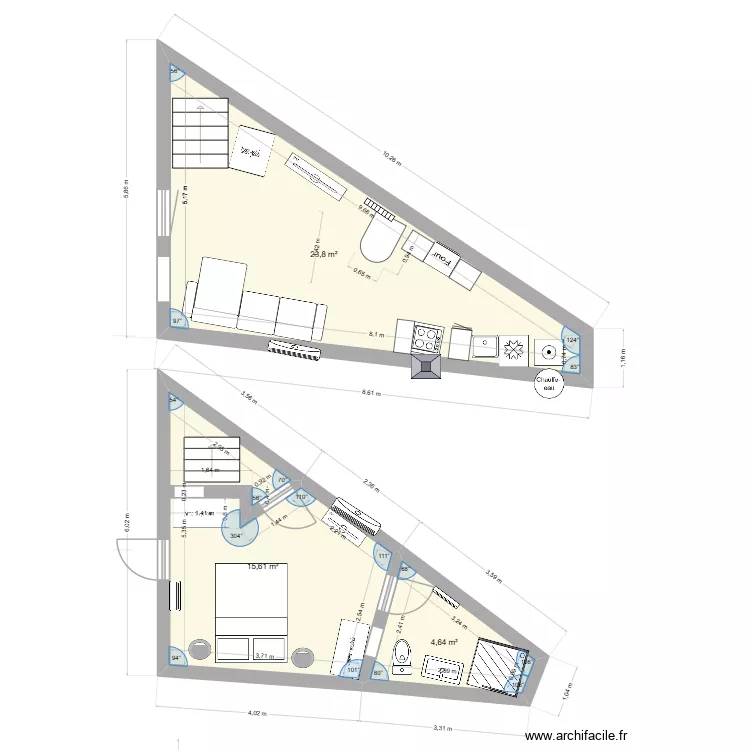 boucherie rdc garage prp entree trot. Plan de 3 pièces et 44 m² boucherie rdc garage prp entree trot. Plan de 3 pièces et 44 m²