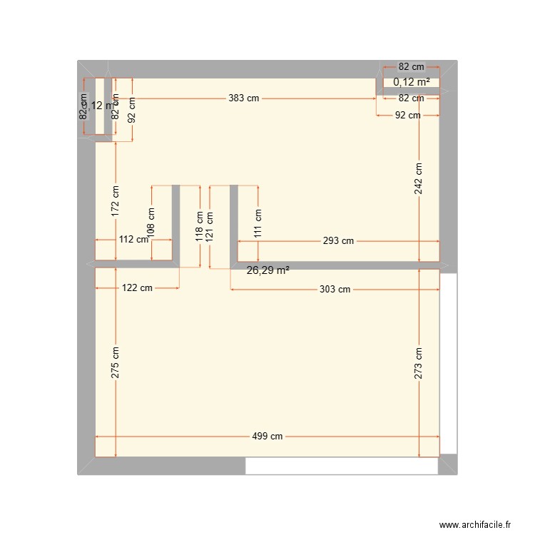 sushi halle . Plan de 3 pièces et 27 m2