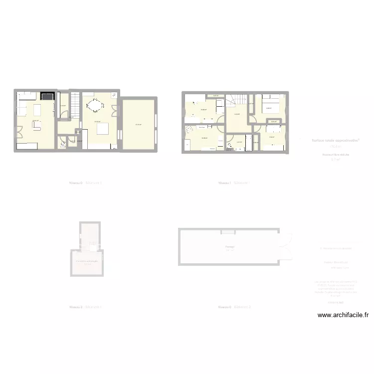 Maison m&eacute;rignac. Plan de 19  et 132 m²