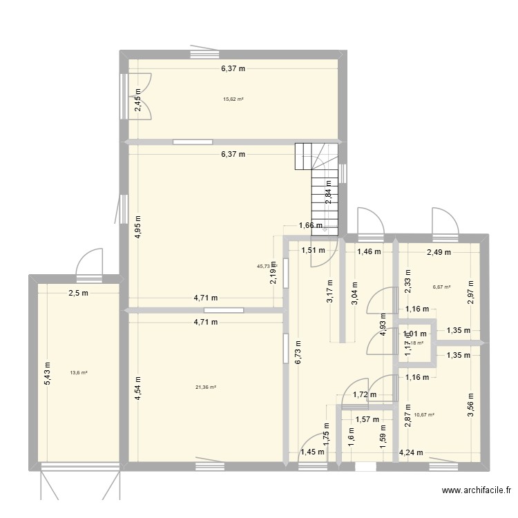 Monchecourt. Plan de 7 pièces et 115 m2