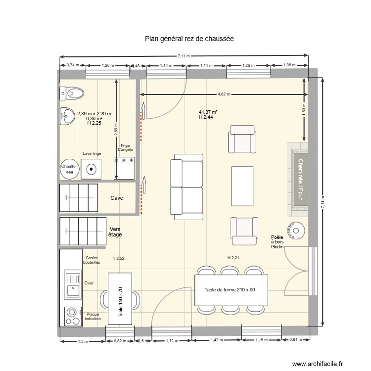 General rez de chaussée. Plan de 0 pièce et 0 m2