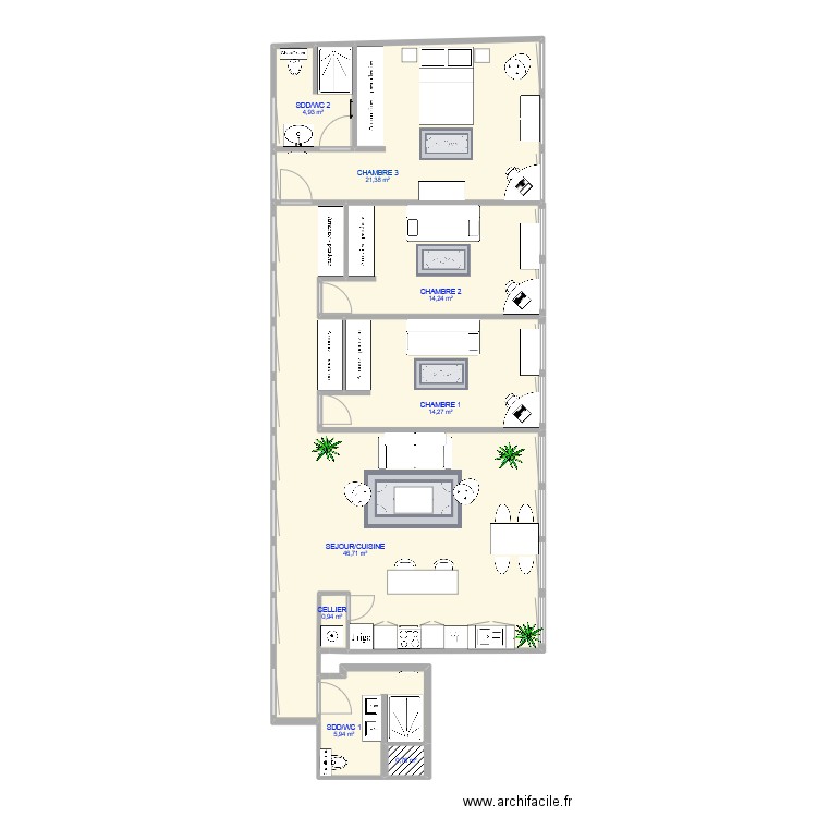 Imhaus V280625. Plan de 8 pièces et 109 m2