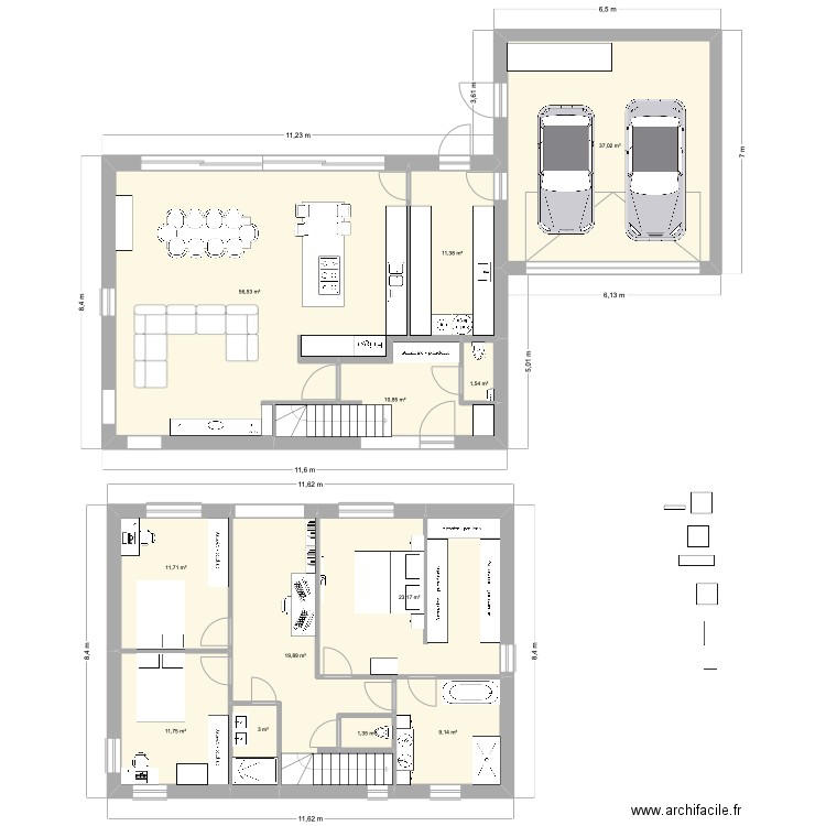 Vincent Duculot - Plans Anthisnes - Alix Mormont et Maxime Cornet-Delmelle. Plan de 12 pièces et 197 m2