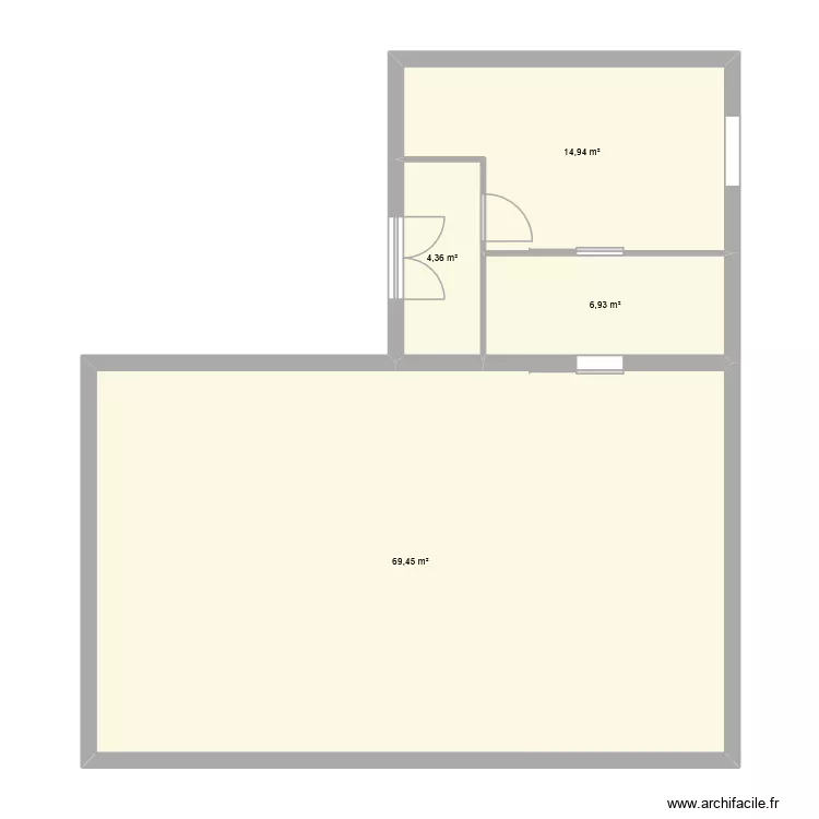 agrandissement. Plan de 4 pièces et 96 m²