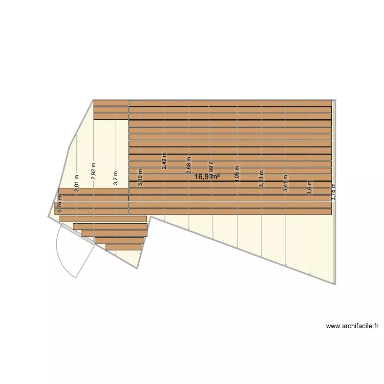 Terasse 2. Plan de 1  et 17 m²
