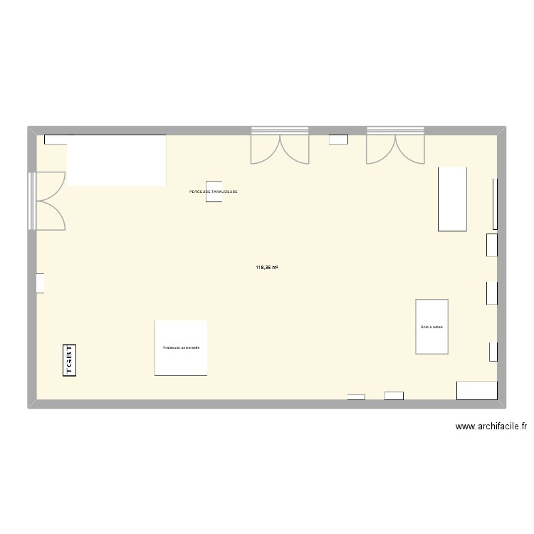 plan. Plan de 1 pièce et 118 m2