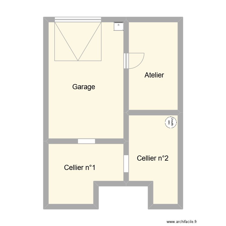 gouraut rez. Plan de 4 pièces et 55 m2