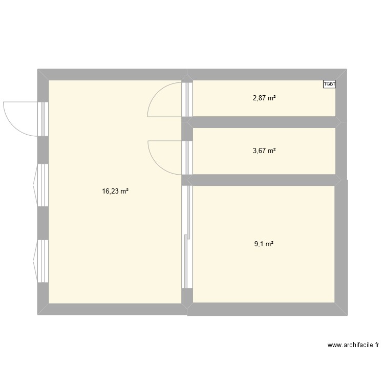 saint vincent. Plan de 4 pièces et 32 m2