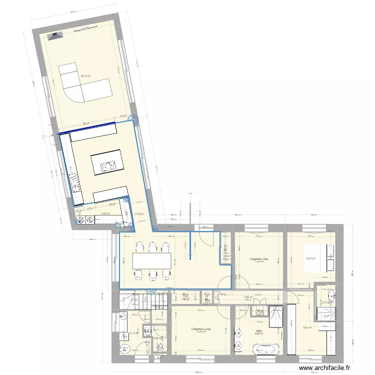 PLAN MAISON juste pour terrasse. Plan de 