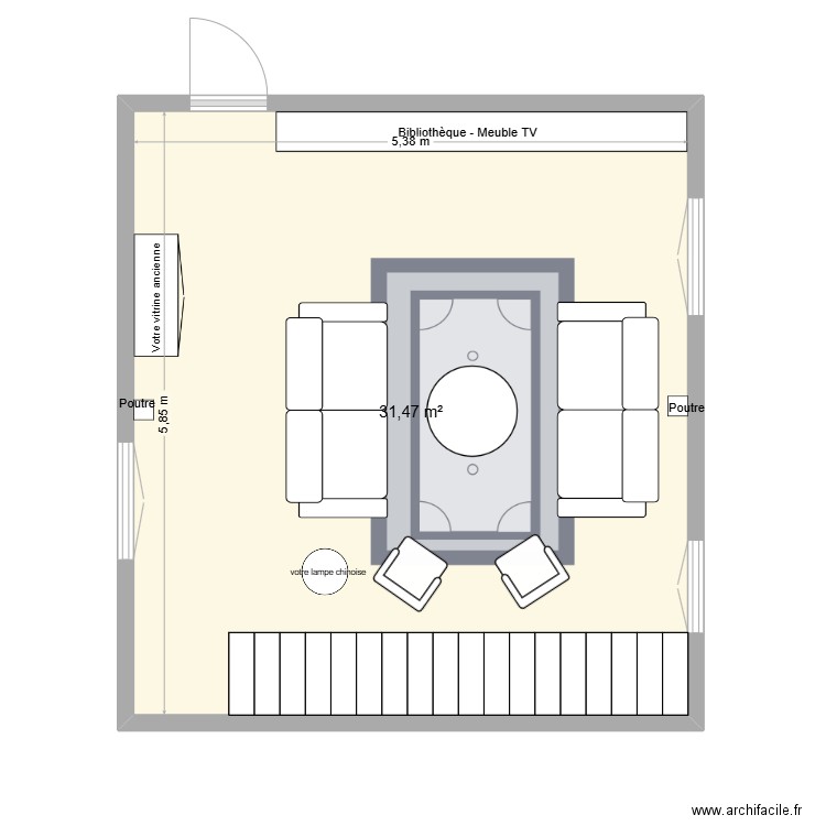Salon Jeanne-Marie. Plan de 0 pièce et 0 m2