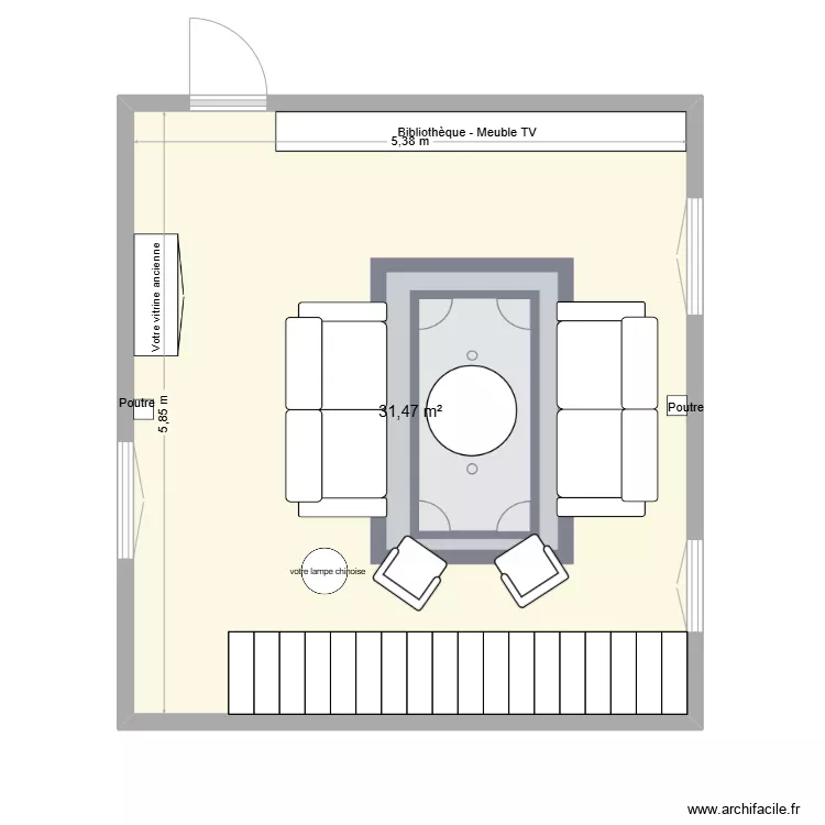 Salon Jeanne-Marie. Plan de 