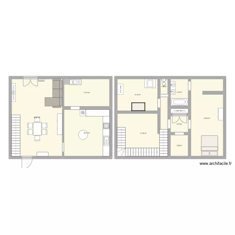 Maison Clermont. Plan de 11 et 138 m² Maison Clermont. Plan de 11 et 138 m²
