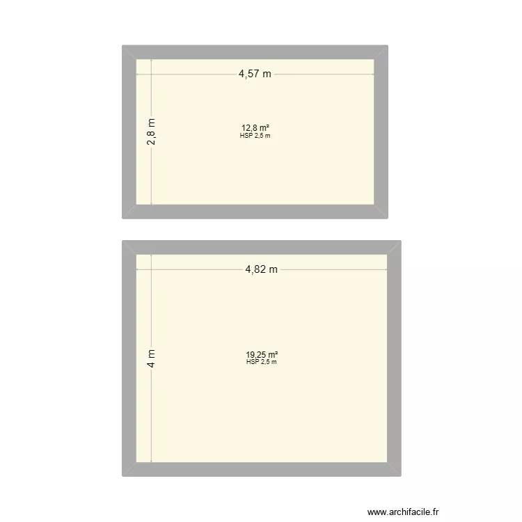 111. Plan de 2  et 32 m²