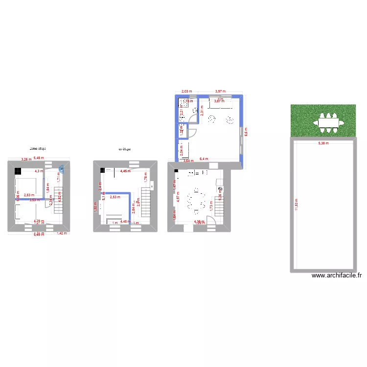 Bargues DAVID 2. Plan de 5 pièces et 111 m²