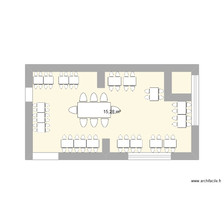 huq_Plan. Plan de 1 pièce et 15 m2