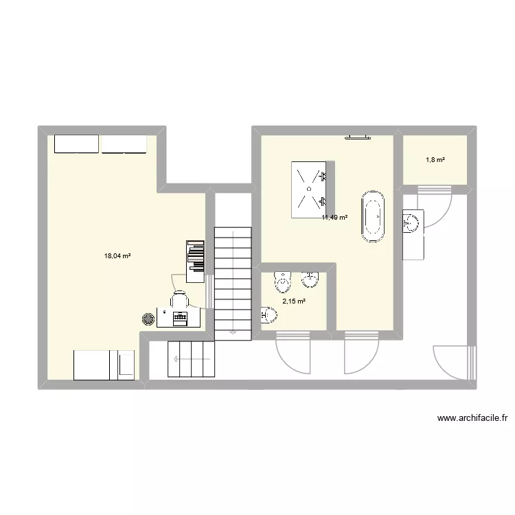 Lucien. Plan de 4  et 33 m²