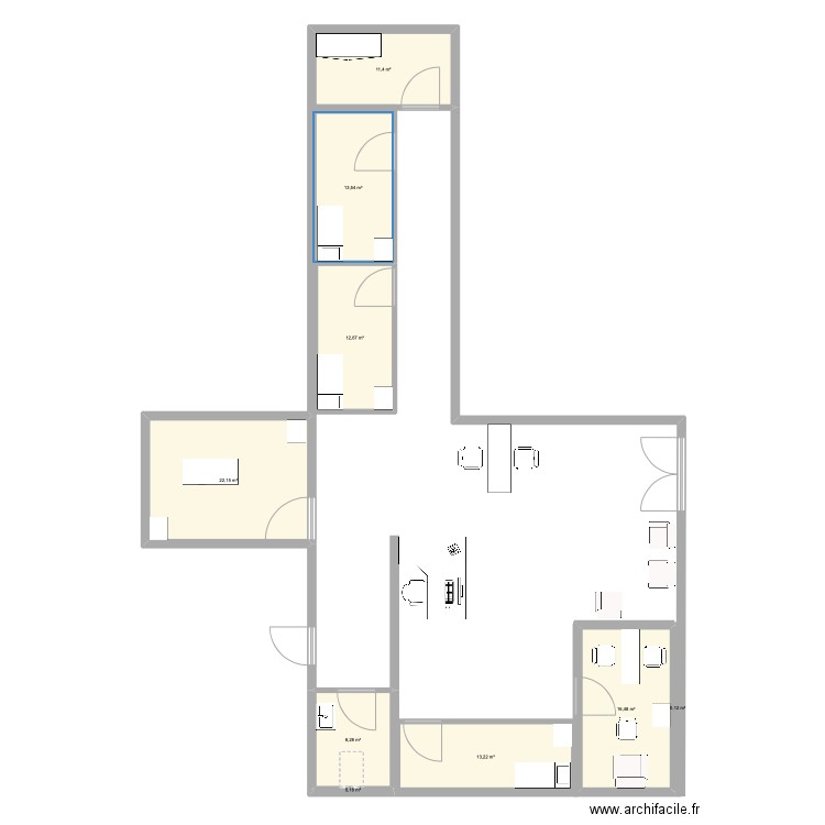 body minute Plan 9 pièces 98 m2 dessiné par SaamAKK