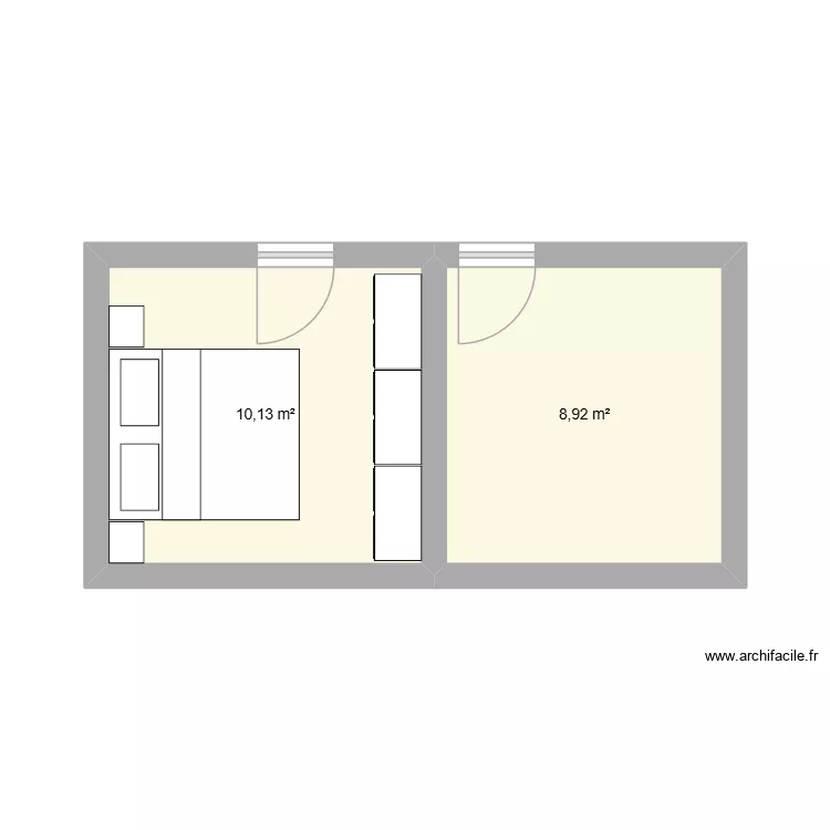 Plan Maison. Plan de 2  et 19 m²
