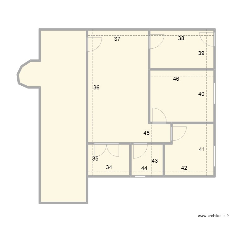 appartement III INSS size. Plan de 7 pièces et 84 m2