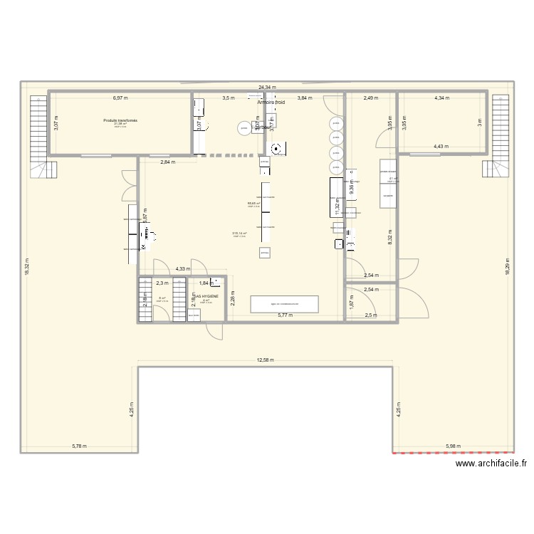 hall 3. Plan de 6 pièces et 559 m2