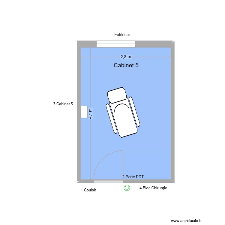 31288 Cabinet 6. Plan de 1  et 11 m²