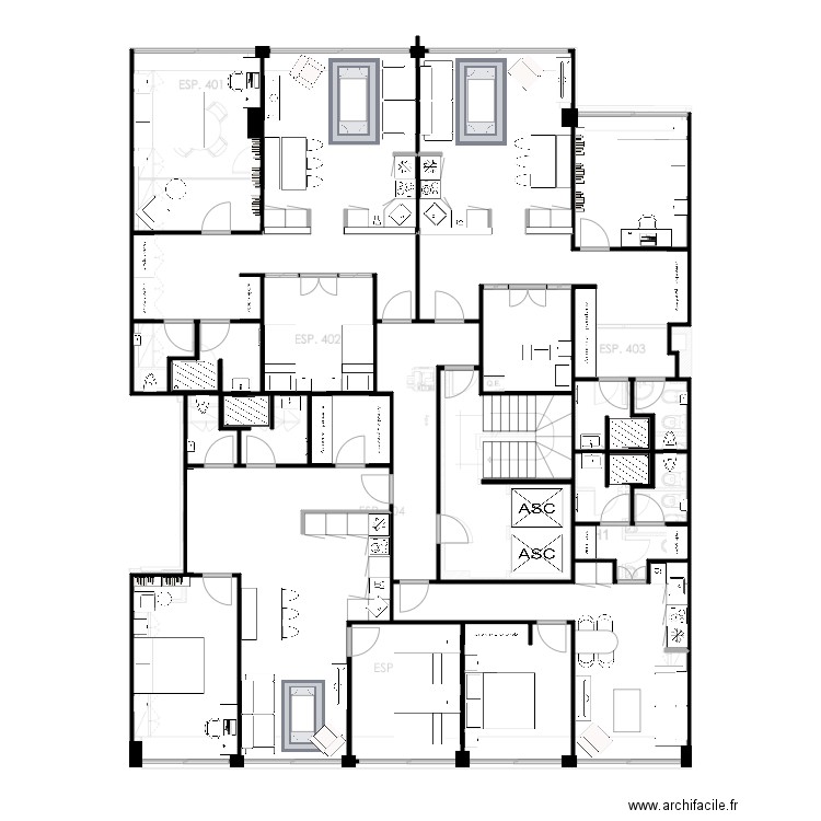 Almirante Barroso 32 - piso 3 v1. Plan de 23 pièces et 283 m2