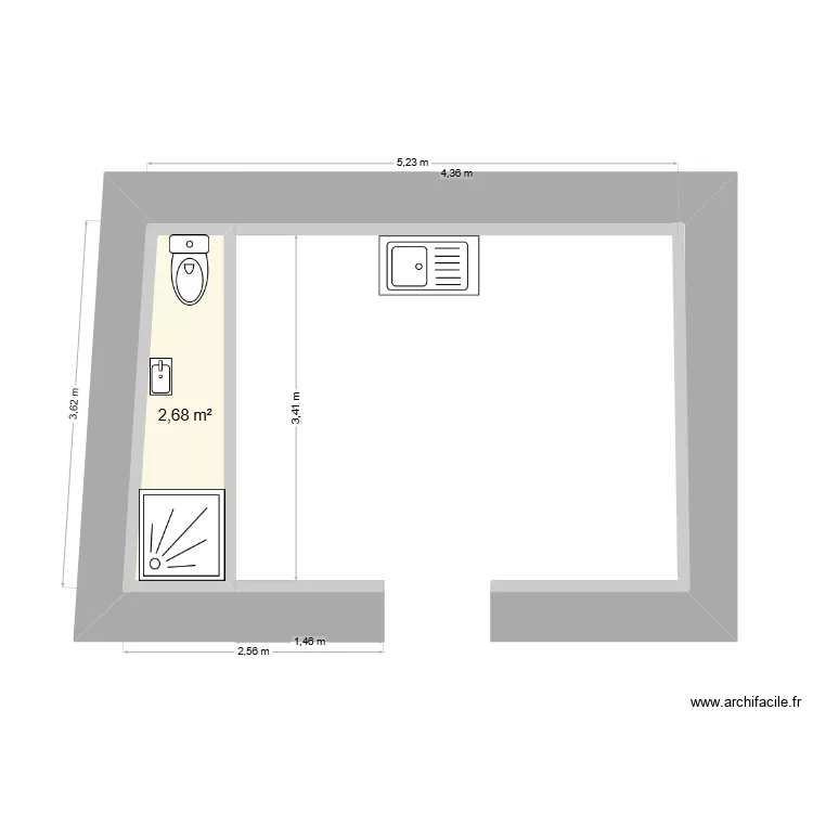 Plan gîte évacuation sanitaire OK. Plan de 1 et 3 m² Plan gîte évacuation sanitaire OK. Plan de 1 et 3 m²