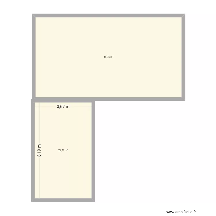 Plan1. Plan de 2  et 71 m²