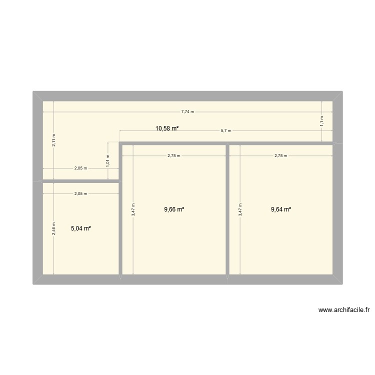 appartement vierge. Plan de 0 pièce et 0 m2