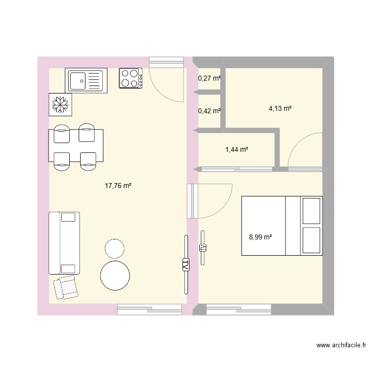 canet. Plan de 6 pièces et 33 m2