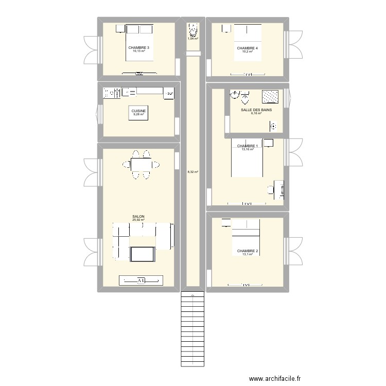 PLAN 2024. Plan de 9 pièces et 106 m2