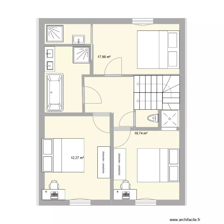 mirabeau. Plan de 6  et 211 m²