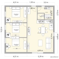 projet maison mitoyenne 3 ch