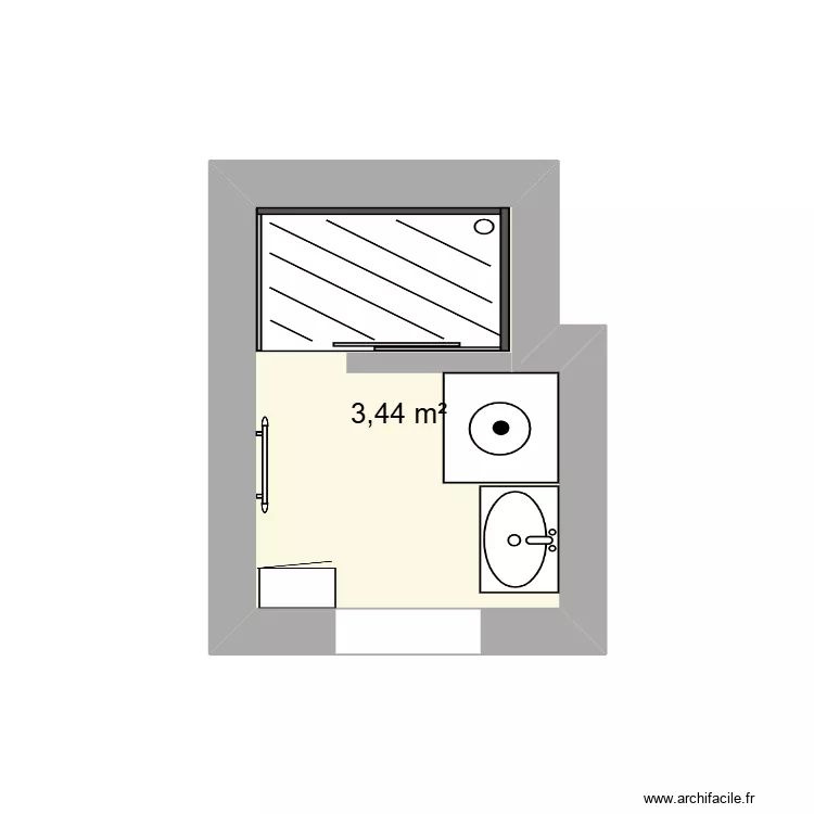 Salle de bain Romagnat. Plan de 1 et 3 m² Salle de bain Romagnat. Plan de 1 et 3 m²