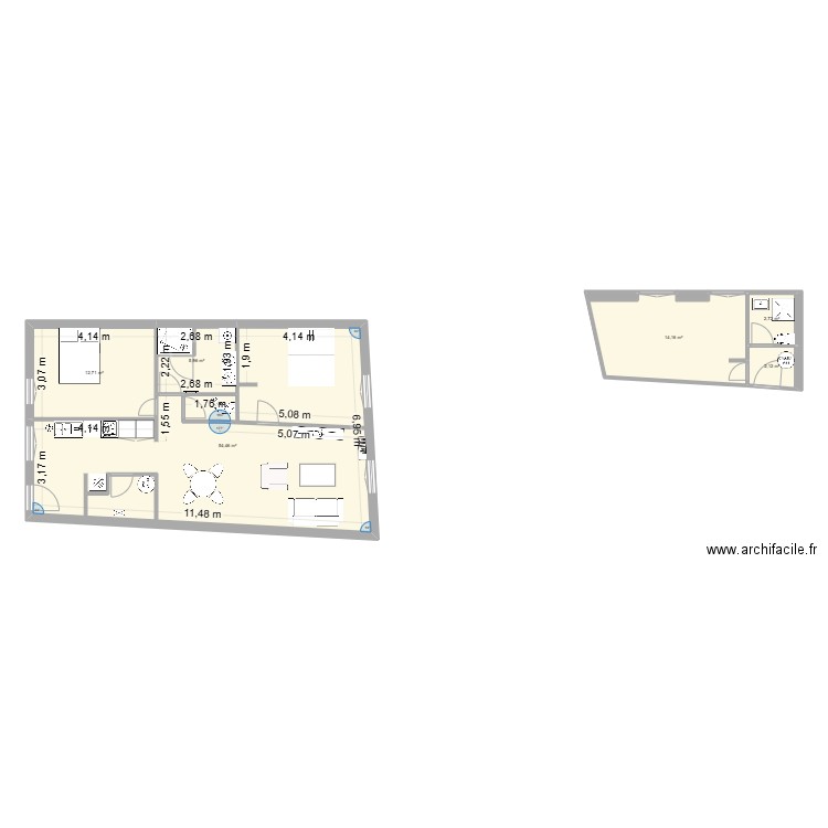 juiverie A01. Plan de 8 pièces et 93 m2