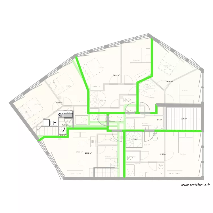 plan bara 2 étages. Plan de 32 et 341 m² plan bara 2 étages. Plan de 32 et 341 m²