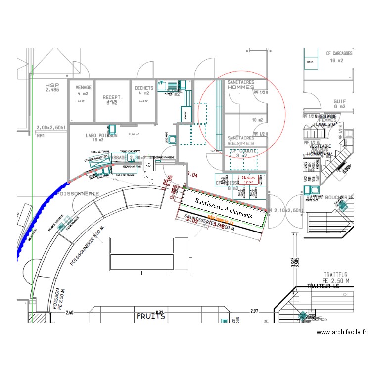 SU Gambsheim 60049 Existant 2025. Plan de 5 pièces et 54 m2