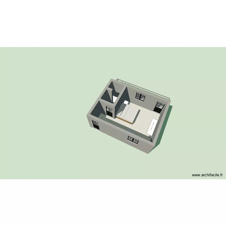Studio taina. Plan de 2  et 26 m²