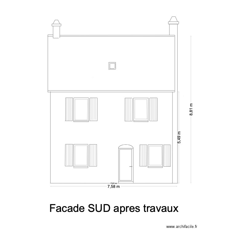 facade sud apres travaux V2. Plan de 0 pièce et 0 m2