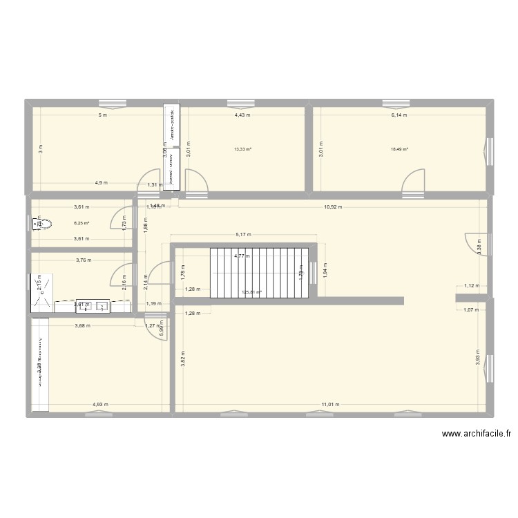 CHAM-HAUT. Plan de 4 pièces et 164 m2