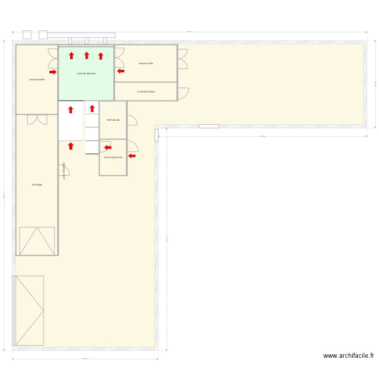 batiment LYON v2 aeraulique. Plan de 9 pièces et 394 m2