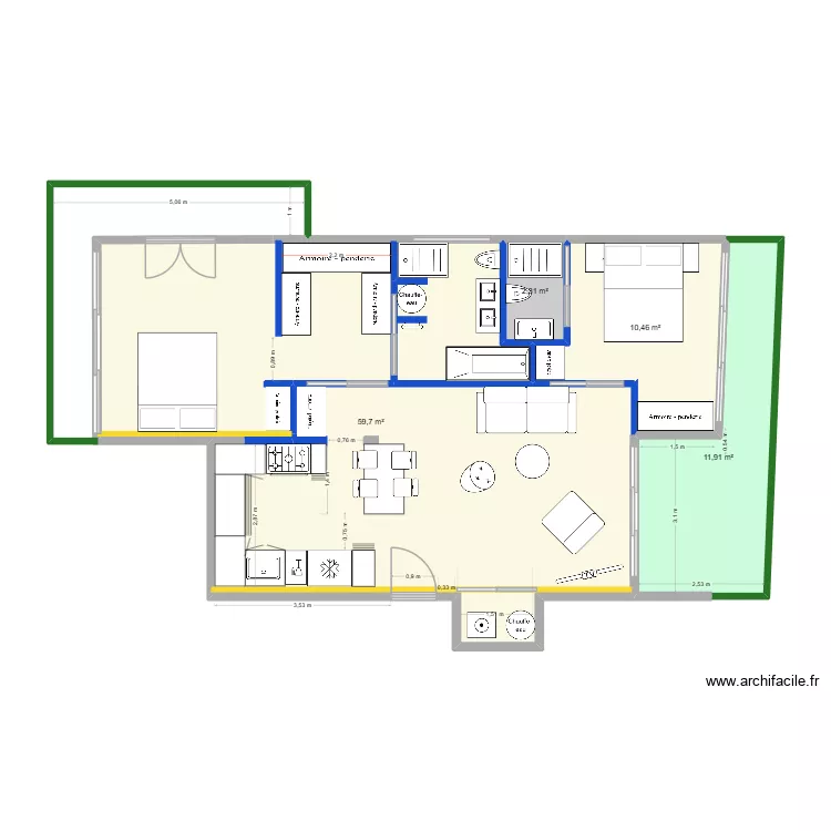 4 CIRODDE - CUISINE. Plan de 4 et 84 m² 4 CIRODDE - CUISINE. Plan de 4 et 84 m²