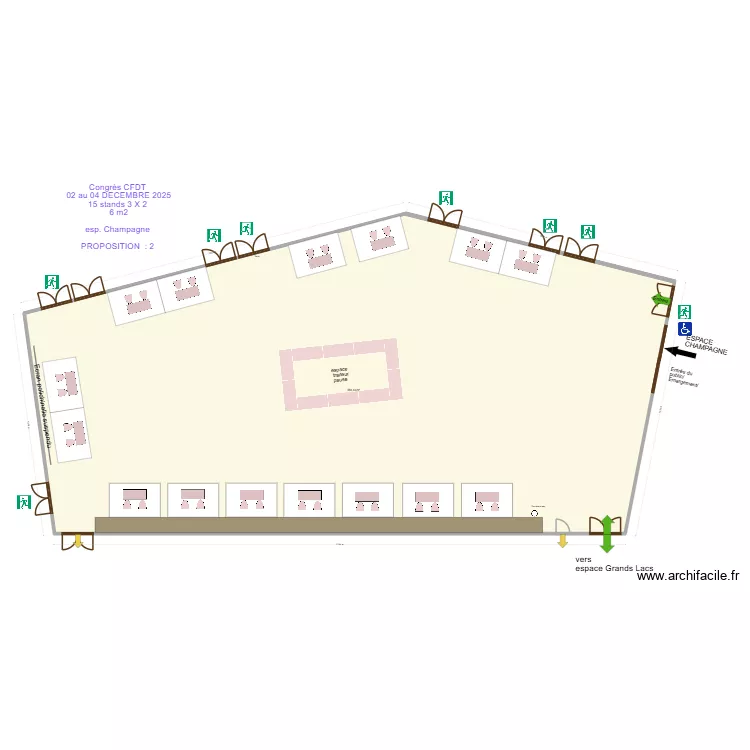 Congr&egrave;s CFDT 02 au 04 D&eacute;c  2025  espace champagne prop 2. Plan de 