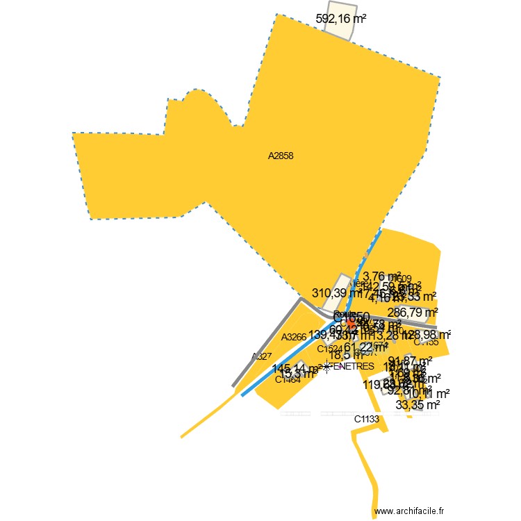 plan de masse carole raw. Plan de 31 pièces et 2464 m2