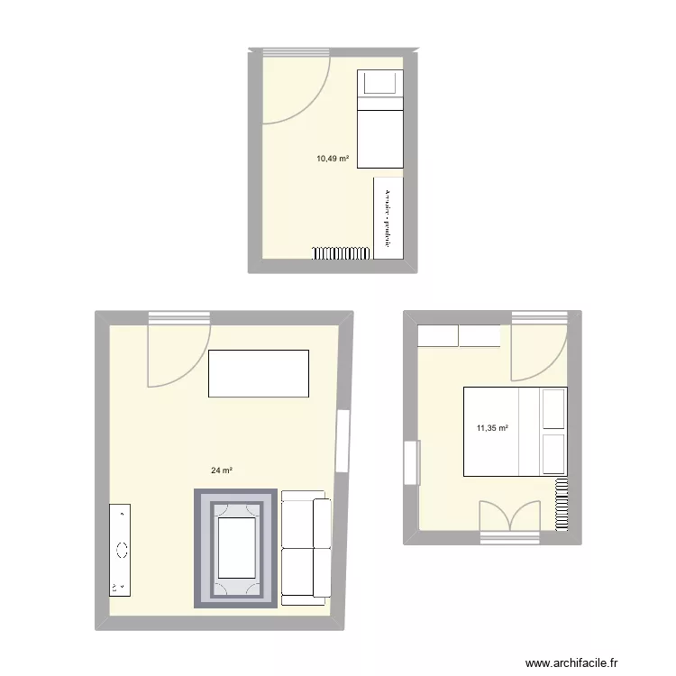 La cote2. Plan de 3  et 46 m²